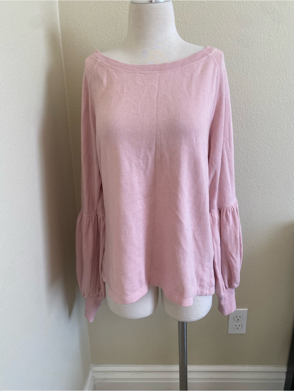 bp Light Pink Balloon Sleeve Sweatshirt